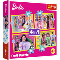 Trefl „Linksmasis Barbės pasaulis“ – 4in1 dėlionės
