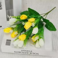 New Long Stem Artificial Tulip Bouquet Authentic Touch DIY Artificial Flowers Decorative Fake Flower Wedding Decoration geltona