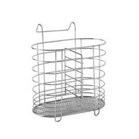 Metal Stainless Steel Chopsticks Cage Internal Compartment No Drilling Tableware Tube Draining Rectangular Cutlery Holder