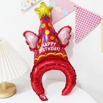Cartoon Balloon Hairband Children's Birthday Party Decoration Atmosphere Arrangement Inflatable Toy Photo Prop Cute Design