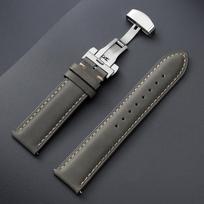 14/16/18/20/22/24mm Bracelet for Omega Genuine Calfskin Leather Watch Band Butterfly Buckle Soft Stitched Brown Strap for Seiko 16mm&with silver buckle pilka