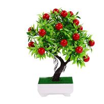 Multicolor Artificial Fruits Bonsai Plastic Foam Orange Berries Peach Fruit Tree potted Green Leaves Photo Props