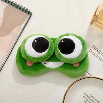 Creative Funny Frog Sleep Mask Plush Adjustable Frog Blockout Light Eye Cover Cartoon Headwear Sleeping Aid Eye Mask Sleep