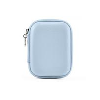 Mesh Pocket Digital Camera Case Hard Shell Zipper Closure Portable Camera Pouch PU Leather Shockproof Cable Organizer mėlyna