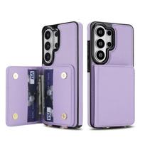For Samsung Galaxy S26 Ultra/S26 Plus/S26 Wallet Case with[6 Card Holders][RFID Blocking] Magnetic Closure Anti-Slip Shockproof For Galaxy S26 violetinė