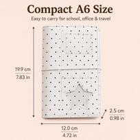 A6 6 Ring Binder Notebook Polka Dot Cloth Loose Leaf Planner Scrapbook Journal Photo Album School Gift