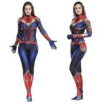 Kapitonės Marvel Kostiumas Glaudus Kombinezonas Marvel Herojus Kapitonė Marvel Cospl D 110