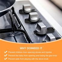 Practical-Stove Knob Covers Kit Door Knob Safety Cover Set Kit For Kids, 5 Pcs Gas Stove Knob Locks, Oven Knob Covers For Child