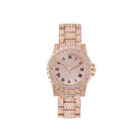 Women's Rhinestone Bracelet Watch Alloy Roman Numerals Quartz Wristwatch with Densely Set Crystals, Lightweight Design for Office Party Date