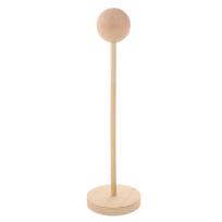 TOYANDONA Wooden Doll Wig Stand for BJD Dolls, Fits 7-9 Inch Head Circumference, with Non-Slip Base, Mini Hat Rack, Wig & Headpiece Storage & Display.