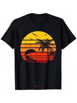 HOT Retro Vintage Beach Sunset Palm Tree Tropical T Shirt Size S 5XL Long Or Short Sleeves S
