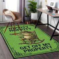 Frog Property Sign Pattern Printed Chair Mat -Decorative Mats for Office Tables,Coffee Tables - Durable and Fashionable Carpet0331284 100cm x 120cm