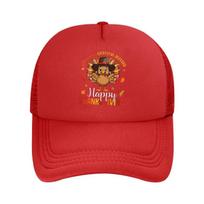 Happy Thanksgiving Cartoon Turkey  Mesh Baseball Cap Hip Hop Adjustable