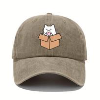 Cute Cat Printed Pattern Baseball Hat Cute Style Unisexs and Womens Casual Versatile Travel Sunscreen Hat
