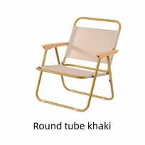 Wood Grain Picnic Fishing Chair Carbon Steel Kermit Chair Camping Folding Chair  Household Use Plastic handrail 1