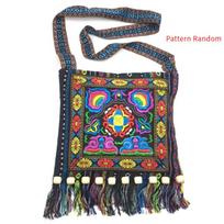 Moteriška Vintažinė Tautinė Etninė Tailando Indijos Boho Kutų Medvilnės Lino Pečių Krepšys Siuvinėjimo Gėlių Gobeleno Tote Messenger Krepšiai Blue