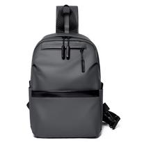 2026New Men's Casual Chest Bag Waterproof Sling Shoulder Bag Anti-theft Travel Crossbody Bag for Outdoor Sports pilka spalva