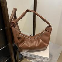 High-quality Brand Korean Crossbody Bag Retro Soft Pleated Dumpling Bag Pu Solid Color Zipper Shoulder Bag Trendy Versatile Bag ruda