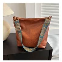 Wide Geometric Strap Bag, Large Capacity Crossbody Bag For Girls, Retro Fashion Shoulder Bag 1pcs
