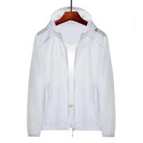 Breathable Quick-Dry Unisex Summer Windbreaker - Sun Protection, Plus Size 5XL vyriškos baltos spalvos