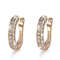 Three-Sided Rhinestone Diamond Ear Clip Earrings auksas