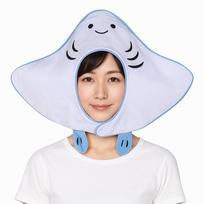 [kitamurasyokai] Cute and Loose Manta Ray Headpiece - Cosplay Hat for Women and Men - Fun Halloween Costume - Sea Creature Headpiece