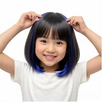 Kids' bob full wig, short bob wig, perfect for cosplay, kids' wig, straight hair with blunt bangs, cute girl wig, for costumes, Shichi-Go-San
