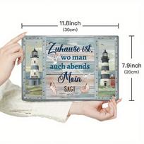 Planetjuice Planetjuice pc German Nautical Lighthouse Metal Tin Sign Quote Wall Art Home  Farmhouse Living Room Gift (as the picture,20x30)