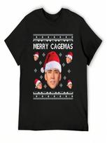 Stage Name Actor Filmmaker Coppola Received Many Awards Merry Cagemas Christmas Knitpo T-Shirt S
