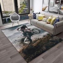 Racing Moto Off Road Motorcycle Carpet Rug for Home Living Room Bedroom Sofa Doormat Decor,Kid Play Area Rug Non-slip Floor Mat 40x60cm 16x24 inch