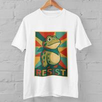 Resist Frog T-Shirt Portland Protest Art Graphic Tee Vintage Poster Style Unisex S