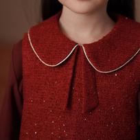Hacikis Kids Sequin Princess Vest Dress 140 vyno raudonos spalvos