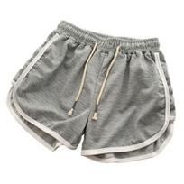 Women Casual Shorts Elastic Waistband Adjustable Drawstring Wide Leg Shorts Solid Color Running Shorts 3XL