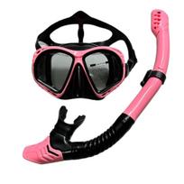 Adult Snorkeling Set with Tempered Glass Diving Mask & Full Dry Snorkel One Size