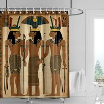 Home decoration shower curta for bathroom waterproof curtain fabric Modern Nordic style Living Room Egypt pharaoh retro (as the picture,90x180cm)