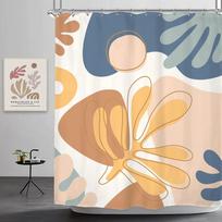 Colorful Flower Shower Curtain, Matisse Flower Danish Pastel Flower Abstract Mid-Century Minimalist Bohemian Bathroom Decoration (as the picture,90x180cm-35x70in)