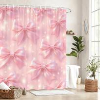 Charming Themed Polyester Shower Curtain - Decorative Bath Curtain with Romantic & Cute Prints for Bathroom Decor (as the picture,W90xH180cm)