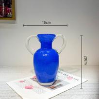 Colored Glass Vase Retro Handle Teapot Flower Vase Flower Arrangement Accessories Flowerpot Terrarium Home Decoration