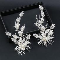 Korean Style Simple Bridal Headdress: Super Fairy Leaf Bun & Side Hair Clip
