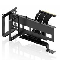 EZDIY-FAB Vertical PCIe 4.0 GPU Bracket, Vertical Graphics Card Holder, PCIe 4.0 X16 Gen4, 90-degree Right Angle Riser Cable 17cm, Black Kit