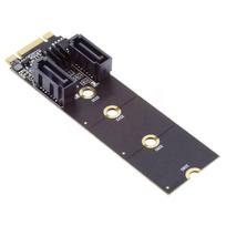Cablecc PCI Express NGFF Key B+M - SATA 3.0 6Gbps Dual Port Vertical Adapter Converter Hard Drive Expansion Card JMB582 2230 2242 2260 2280