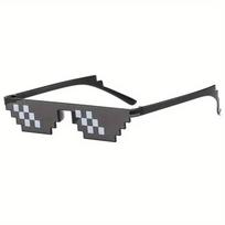 1pc Personalized Mosaic Pixel Party Glasses 2D Anime Funny Design Durable Plastic Photo Props Playful Celebratory Accessories juoda