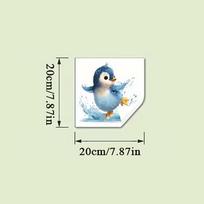 [ZYAS]Glow-in-the-Dark Penguin Toilet Sticker Bathroom Decal Self-Adhesive Removable Luminous Wall Sticker Home Decoration