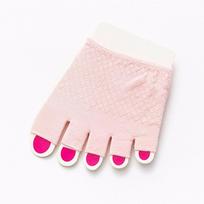 Breathable Elastic Mesh Summer Women Half Palm Socks Open Toe Socks Sock Slippers Cotton One Size