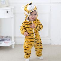 Baby Flannel Hooded Animal Onesie Warm One Piece Romper for Autumn Winter Newborn Sleepwear 70
