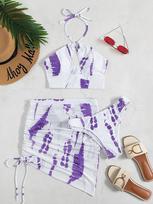 2022 Sexy Printed Three-Piece Bikini Swimwear for Women M