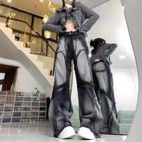 Wide Leg Jeans Women Hip Hop Style Fashion Vintage Streetwear Black High Waist Jean Female Trouser Baggy Denim Pants S