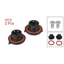 X Autohaux 2pcs H13 LED Headlight Adapter Base Bulb Sockets Retainer Holder Universal for Car Black