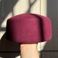 Fashion 100% Wool Top Hat Hard Top Flat Formal Millinery Berets Retro Charming Fedoras Hats for Party raudona