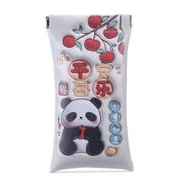 Cartoon Panda Cat Glasses Bag PU Leather Automatic Shutdown Eyewear Protective Case Waterproof Anti Scratch